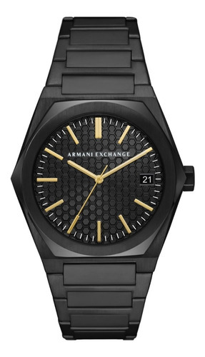 Reloj Hombre Armani Exchange Geraldo De Acero Color De La Correa Negro