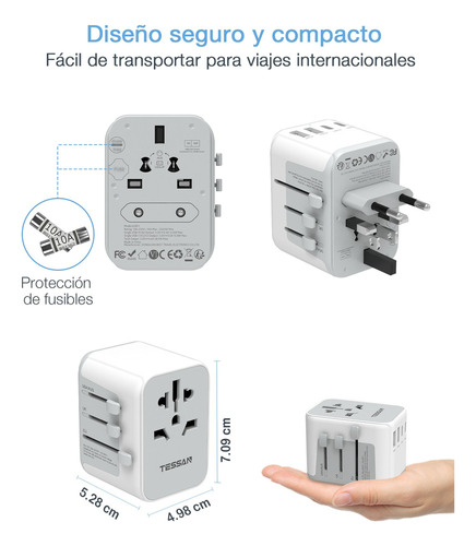 Y. Enchufe Usb Universal E Internacional Para Europa, Asia Y