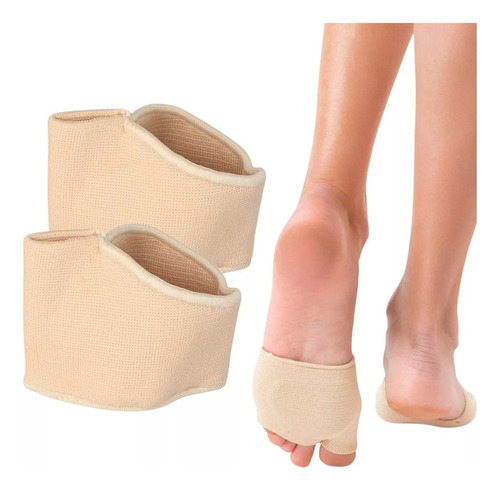 Almohadillas Metatarsianas Para Juanetes 1 Par Medio Dedo Color Beige Talla G