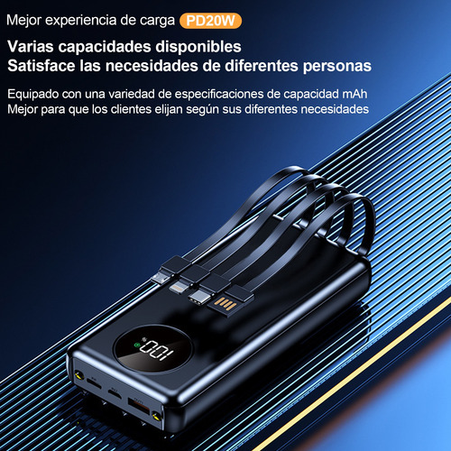 Power Bank Pila Baterias 20000mah Recargables Para Celular Negro