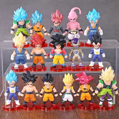 Kit 16 Bonecos Dragon Ball Z Gt Goku Vegeta Majin Boo Gohan