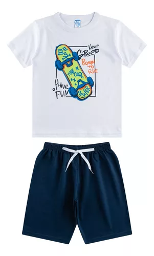 Kit 3 Conjunto Infantil Juvenil Menino Roupa Masculino 10 A 16 Anos - Azul