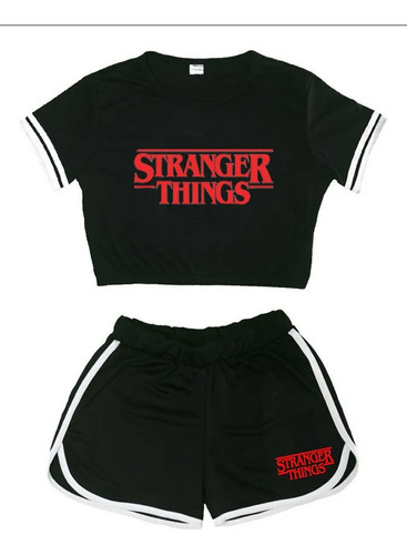 Conjunto Infantil Stranger Things Tecido Leve Acabamento Top