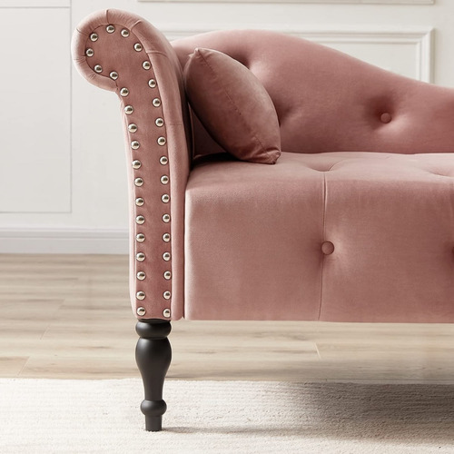 Sofa Cama De Terciopelo Botones Color Chicle Marca Wiilayok