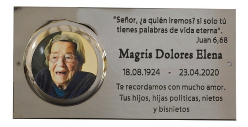 Imagen 10 de 10 de Placa Recordatoria Para Cementerio 25x15 Con Foto 6x9