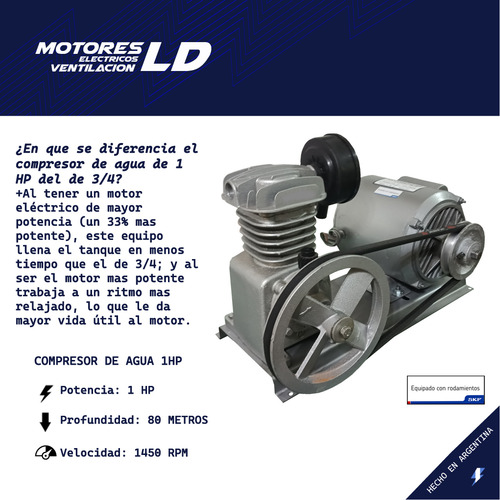 Compresor De Agua Bombeador 3/4 Hp Extractor Para Pozo