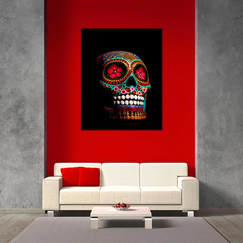 Cuadro Lienzo Canvas Arte Mexicano Calavera Dia De Muertos