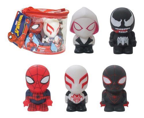 Marvel Spiderman Pack 5 Muñecos Simil Funko Ooshies