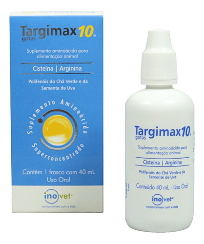 Suplemento em líquido Inovet Targimax 10 com vitaminas para cão/gato todas as idades todos os tamanhos com sabor a without flavor