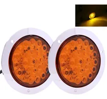 Comprar 2 Pcs Plafón 24 Led Redondo Alta Baja Estrobo Cromado 12-24v