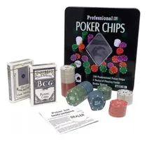 Comprar Set De Poker 100 Fichas + Cartas + Caja De Metal