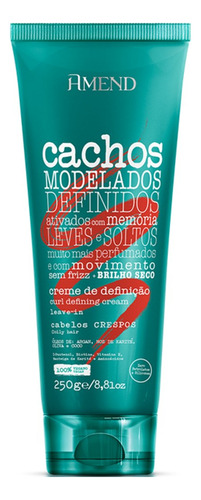 Amend Cachos Leave-in Creme Definição Cabelos Crespos 250 Gr