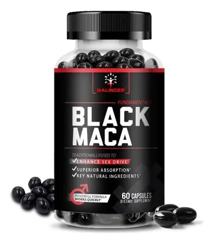 Maca Negra Black Maca 1000 Mg 60 Capsulas 100% Natural.