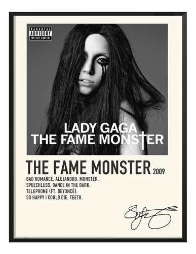 Cuadro Lady Gaga Album Music Tracklist The Fame Monster