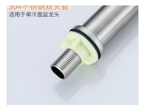 Grifo Agua Fría Individual Extendido Acero Inoxidable Baño