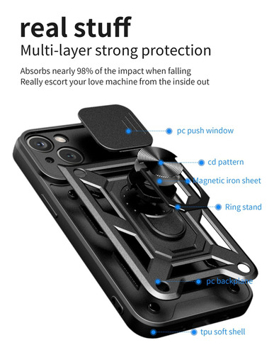 Funda De Cámara Deslizante Para Huawei Y8s, Soporte Deslizante, A Prueba De Golpes