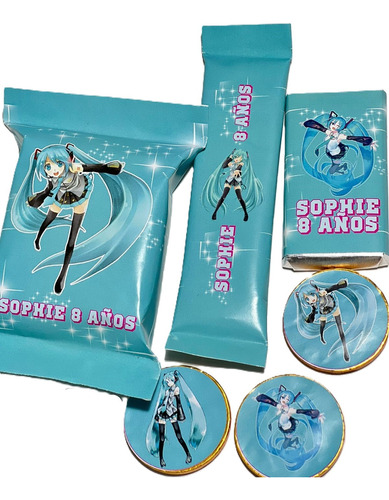 Golosinas Personalizadas X 25 Candy Bar Miku Hatsune