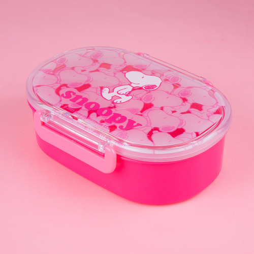 Miniso Contenedor De Alimentos Snoopy Plástico Rosa 650 Ml