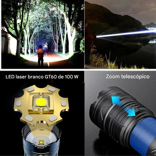 Super Lanterna Tática Lazer 100000 Lumens Lançamento C/zoom