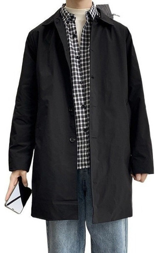 Gabardina De Primavera De Un Solo Pecho Para Hombre