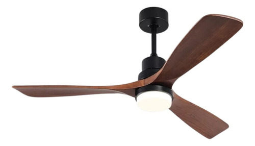 Ventilador De Techo 3 Aspas Madera Luz Led 30w