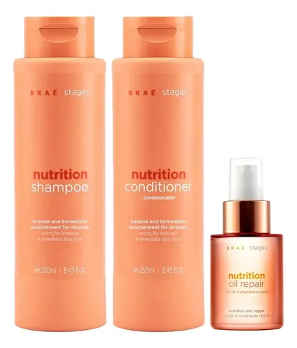 Stages Nutrition Shampoo + Condicionador + Óleo 60ml - Braé