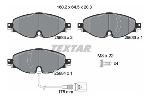 Imagen 4 de 12 de Juego De Pastillas Delanteras Audi A3 Marca Textar Alemanas
