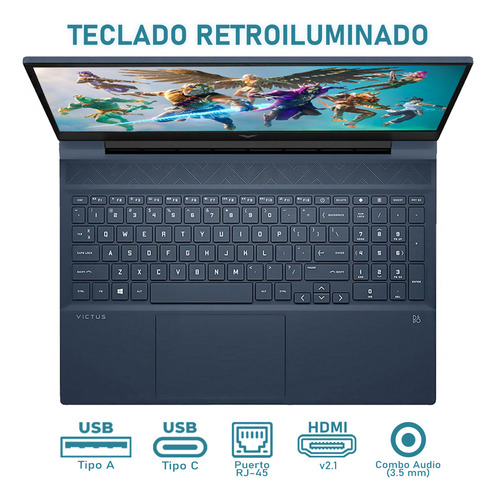 Laptop Gamer HP Victus NVIDIA GeForce RTX 3050 Intel Core i5 24GB RAM 512GB SSD Windows 11 Home Control MSI