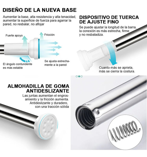 Bieadafotlas Barra Barral Cortina De Baño Expandible 110cm A 200 Cm