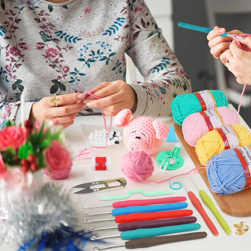 Kit De Crochet Para Principiantes Con 12 Ovillos De 137m