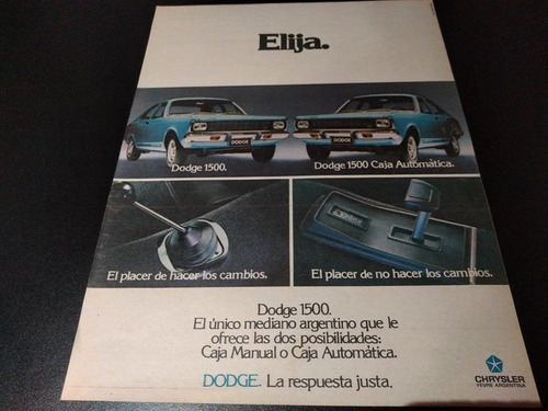 (pa460) Publicidad Clipping Dodge 1500 * 1977