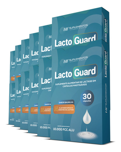 10x Lacto Guard 30 Caps Mastigável Sabor Baunilha Hf