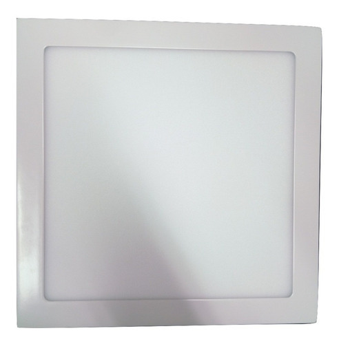 Plafon Led Panel 24w Aplicar Calida Cuadrado 30cm Interelec Color Blanco