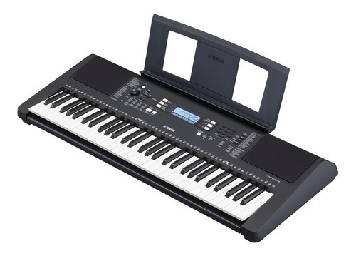 Teclado Yamaha PSR-e373 com suporte de pontuação preto