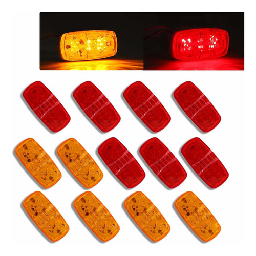 Trailer Marker Lights Amber And Red 14 Pack Led Double 7