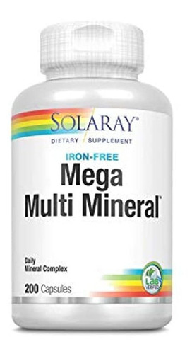 Solaray Mega Multi Mineral  -200 cápsulas