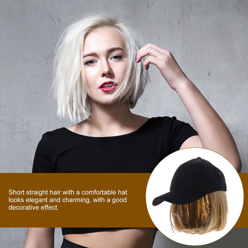 Peluca De Lona Con Sombrero Extensiones De Cabello Para