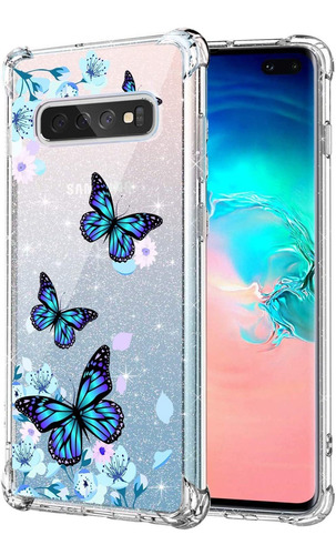 Funda Transparente Para Galaxy S10 Plus Diseno Mariposas