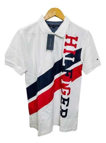 Polera Pique Tommy Hilfiger Algodón Blanco Xl Equivale S