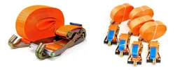 Comprar Kit 5 Cintas Com Catraca Carga 5 T 50mm Caminhão Amarração Cor Laranja no Mercado Livre