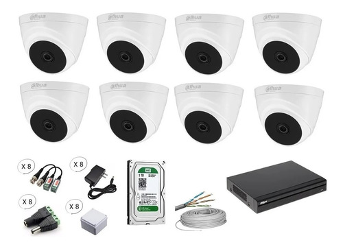 Kit De 8 Cámaras De Seguridad Dahua 720p Hd + Dvr 8 Canales