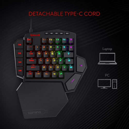 Imagen 7 de 8 de Redragon K585 Diti Teclado Mecanico Rgb Para Juegos Con Una