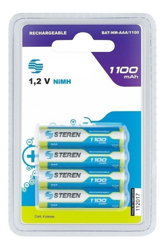 Imagen 1 de 1 de Pila Steren BAT-NM-AAA/1100 Cilíndrica - Pack de 4 unidades
