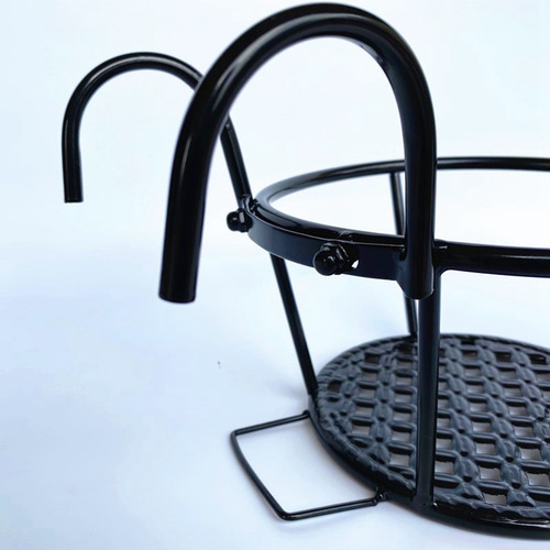 2 Maceta Colgante Soporte Estante Barandilla Balcón Negro