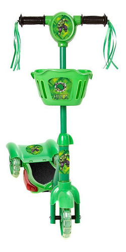 Patinete Crianças Scooter 3 Rodas Brinquedo Infantil Hulk
