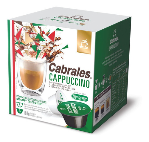 Cápsulas Café Cabrales Dolce Gusto Cappuccino X 12 U X5,5 Gr