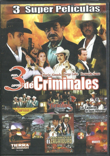 3 De Criminales | Dvd Mario Almada 3 Películas Nueva