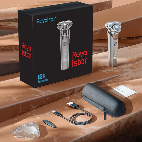 Barbeador Elétrico Royalstar Wet & Dry Para Homens Com Led