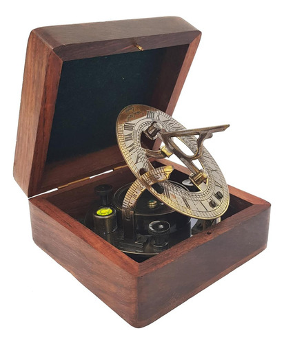 Brújula De Latón Reloj De Sol De Latón Antiguo Brújula Reloj