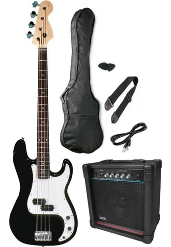 Gran Pack Bajo Electrico Amplificador Accesorios Mod. P-bass